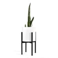 thumbnail image 1 of Maceta Cilindro Blanco Moderna Base De Metal Negra Interior/ext Macetas y maceteros Estilo moderno elegante y minimalista, 1 of 4