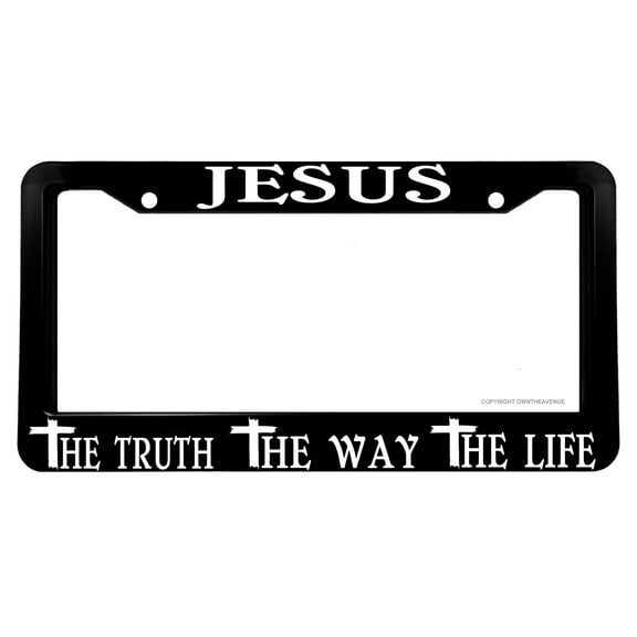 Jesus The Truth The Way The Life Christian Cross V01 License Plate Frame