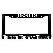 Jesus The Truth The Way The Life Christian Cross V01 License Plate Frame