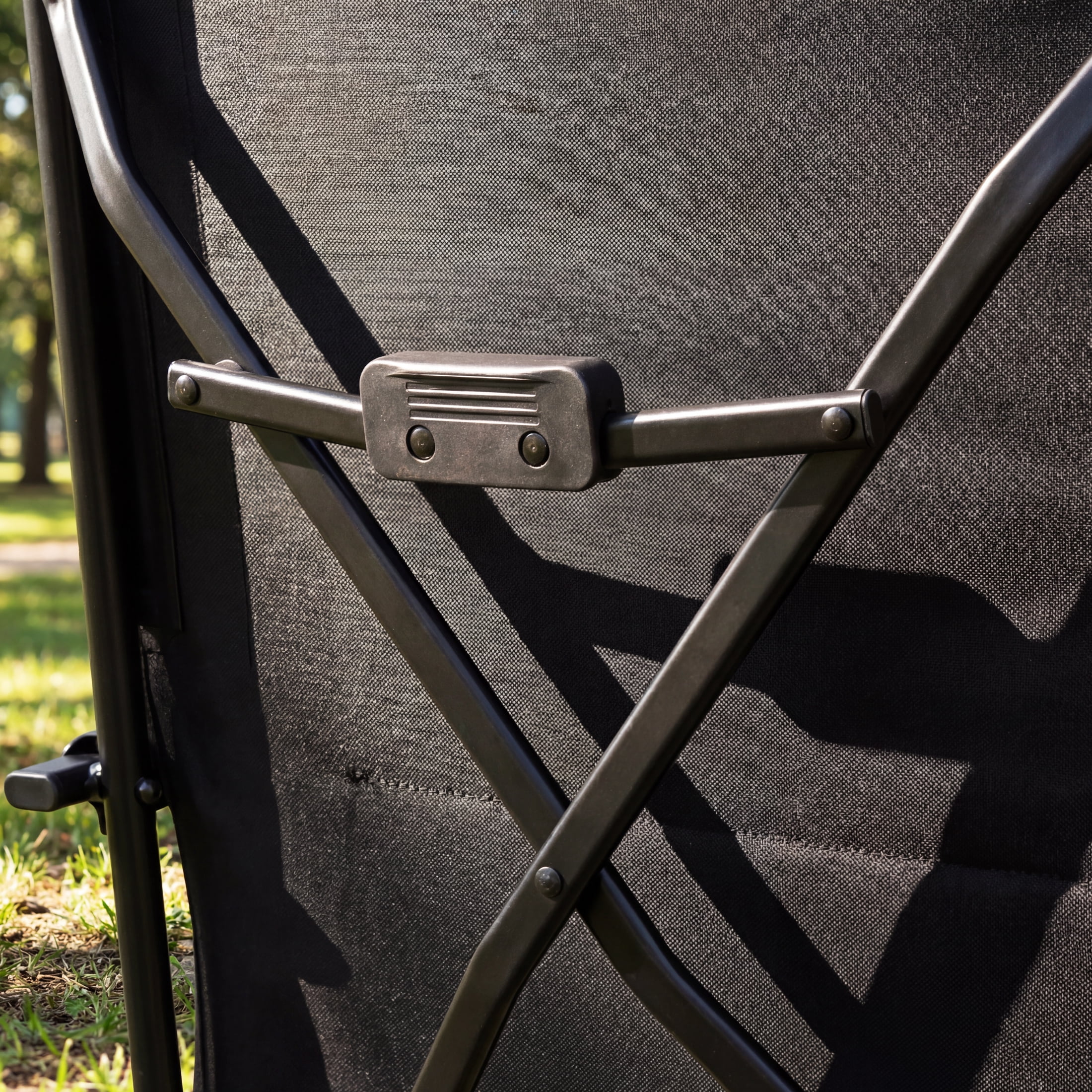 Ozark Trail Deluxe Folding Camping Recliner Chair, Gray, Outdoor Patios and Decks