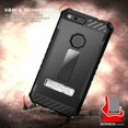 thumbnail image 3 of for Google Pixel XL Tempered HD Glass and Phone Case Heavy Duty Shock Absorption Kickstand Armor Case with Belt Swivel Clip Holster Cover (Black), 3 of 4