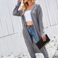 thumbnail image 5 of Juebong Cable Knit Long Cardigan for Women 2025 Long Sleeve Fall Winter Chunky Coats Open Front Button Sweaters with Pockets Gray,L, 5 of 8