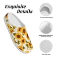 thumbnail image 5 of Lsque Modern Elegant Sunflower Pattern Womens Comfort Cotton on Scuff With Memory Foam and Anti-skid Sole Slipper-42/43, 5 of 7