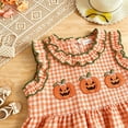 thumbnail image 7 of GCETTIC Halloween Toddler Girl Outfit Gingham Peplum Top Ruffle Pants | Baby Girl Pumpkin Patch Outfit,Ghost,Fall Halloween Clothes 2-3 Years, 7 of 7