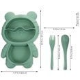 thumbnail image 4 of BRIGHTFUFU 1 Juego de plato dividido de comida bonita, plato de comida para bebé, plato de cena para niños pequeños, plato de comida con tenedor y cuchara, 4 of 7