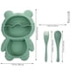 thumbnail image 2 of 1 Juego de plato dividido de comida bonita, plato de comida para bebé, plato de cena para niños pequeños, plato de comida con tenedor y cuchara, 2 of 3