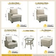 thumbnail image 3 of Vcatnet 8 Pieces Outdoor Patio Furniture Sectional Sofa Wicker Conversation Set with Swivel Glider Chairs for Porch,Backyard,Beige, 3 of 8