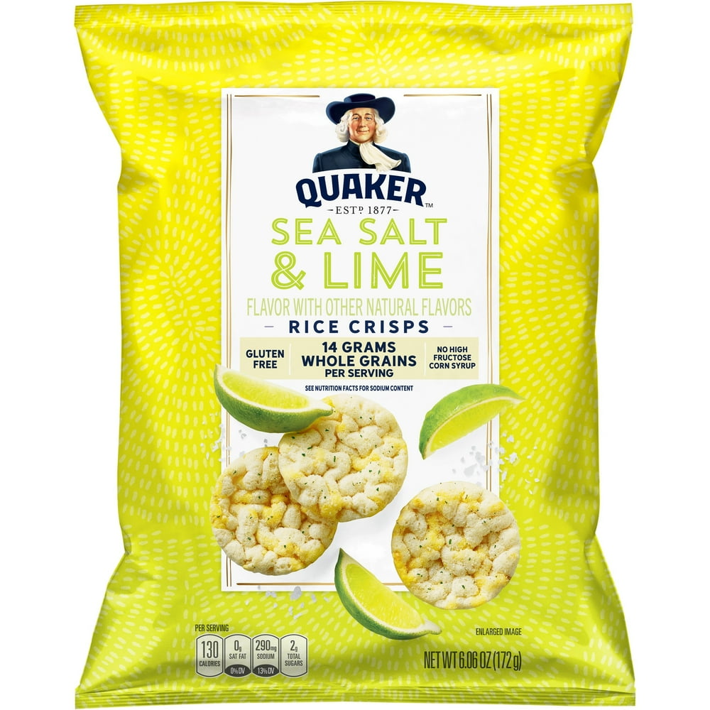 Quaker Rice Crisps, Sea Salt & Lime, 6.06 oz Bag