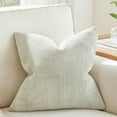 thumbnail image 2 of Paquete de 2 fundas de almohada beige de 18 x 18 pulgadas, fundas de cojín de chenilla suave para sofá, fundas de cojín de color sólido, decoración del hogar para sofá de primavera, sala de estar, 2 of 5