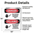 thumbnail image 2 of (2 Pack) High Voltage Authorized Personnel Bilingual OSHA Danger Sign, 2 of 7