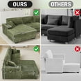 thumbnail image 6 of Willayok 110" L-Shape Cloud Sectional Couch with Oversized Chaise,Modern Modular Design for Living Room:Comfy Corduroy, Ottoman, USB Port, Cup Holder, Side Storage, Olive Green, 6 of 9
