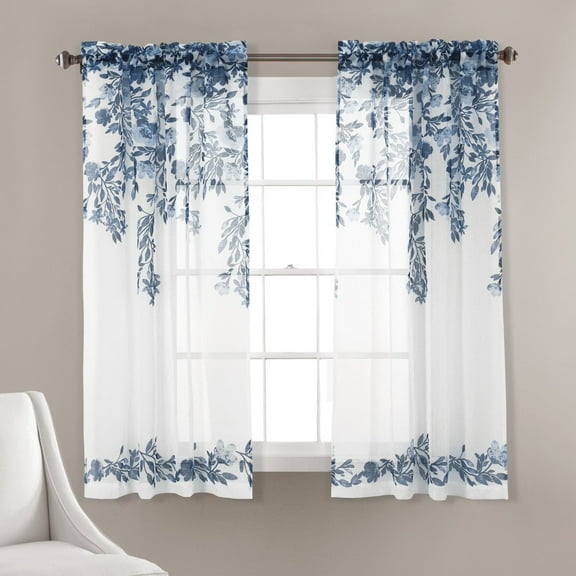 Lush Decor Floral Sheer Window Curtains, 2 Panels
