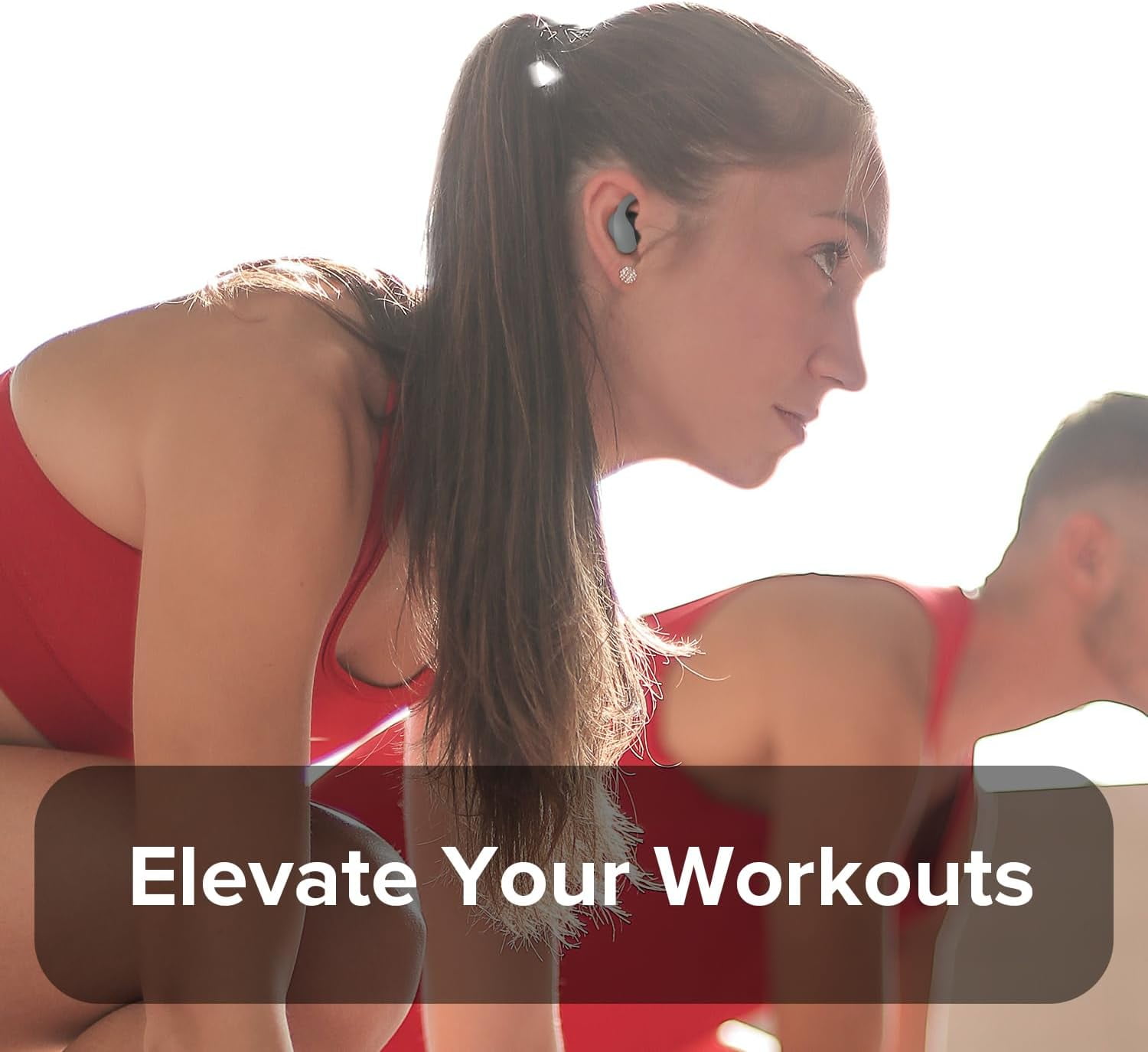 COBY Sports True Wireless Earbuds, Noise-Isolating Bluetooth Earbuds with Secure-Fit Ear Tips, Gray