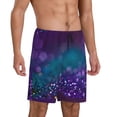 thumbnail image 2 of Naloa Purple and Green Glitter Men's Short Pajama Pants, Lounge Comfort Shorts with Elasticized Waistband and Side Pockets - 4X-Large, 2 of 9