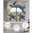 thumbnail image 2 of Blue Sea Turtle Swag Kitchen Curtains Sets for Windows 24 Inch Length, Vintage Coastal Sheet Music Short Window Curtain Panels Swags Valances and Tiers 3 Piece Set for Cafe/Dining Room, 2 of 5