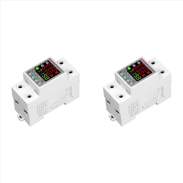 2X 220V Ajustar Relé de Voltaje Protector de Sobretensión Bajo Límite de Corriente Wattm KWH Medidor de Energía Consumo de Energía 40A