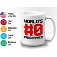thumbnail image 3 of Progammer Mug White 15oz - World's #0 Programmer - Programmer Debugging Science Coding Geek Nerd HTML Code, 3 of 7