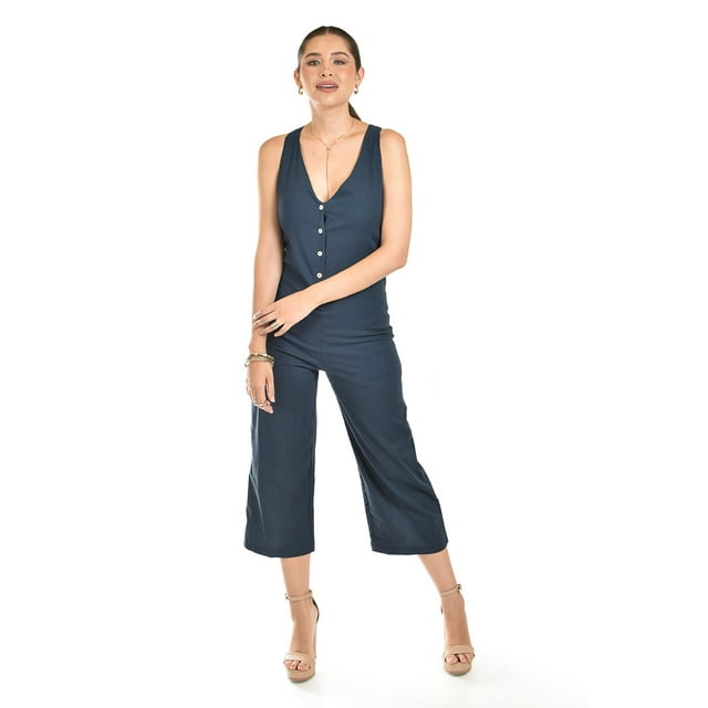 Jumpsuit sin mangas Roman Fashion /Juvenil, 7183 (Azul marino) azul marino G