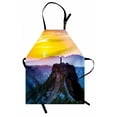 thumbnail image 1 of Italian Apron Old Historic Castle Town on Top of the Hills in Italian Renaissance at Sunset Print, Unisex Kitchen Bib Apron with Adjustable Neck for Cooking Baking Gardening, Multicolor, by Ambesonne, 1 of 3
