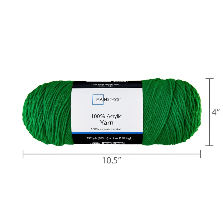 Mainstays Medium Acrylic Yarn, 7oz, Turf Green - Walmart.com