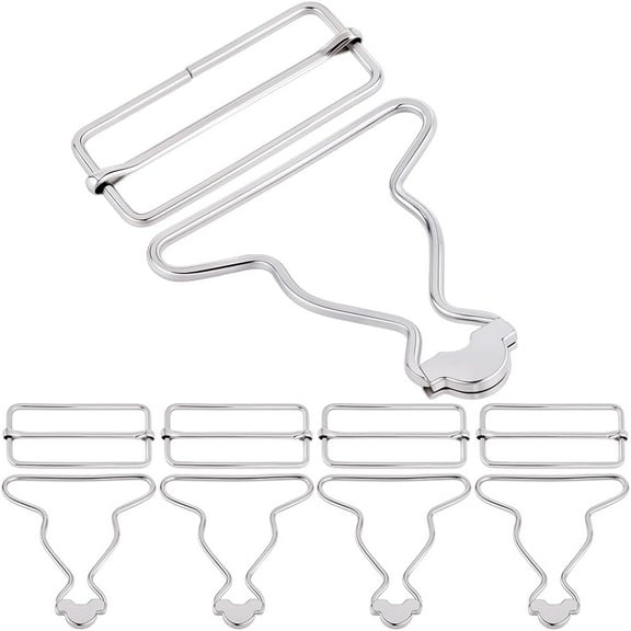 1 Box 10 Sets Overall Buckles Replacement Iron Suspender Buckle Metal Bib Clip Clasp for Jeans Suspender
