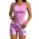 thumbnail image 4 of Traje de baño conservador de dos piezas para mujer, tankini, con sujetador acolchado, sin mangas, cuello redondo, estampado informal, traje de baño de dos piezas para mujer, trajes de baño tankini par, 4 of 9