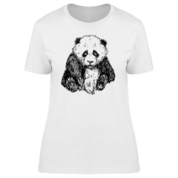 Giant Panda Cub Ink Style Tee Women's -Image by Shutterstock