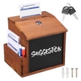 thumbnail image 1 of OKYMOTOR Caja de Sugerencias con Ranura y Candado, Caja de Donación de Madera con 10 Tarjetas de Sugerencia y 3 Bolígrafos Borrables, 8.11 X 6.5 X 7.76in, 1 of 1