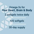 thumbnail image 3 of Life Extension Super Omega-3 Plus EPA/DHA Fish Oil, Sesame Lignans, Olive Extract, Krill & Astaxanthin - Heart, Brain & Joint Health Support - Gluten-Free, Non-GMO - 120 Softgels, 3 of 10