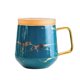 thumbnail image 1 of Naiovety Taza de cerámica de estilo nórdico, taza con diseño de canicas con cuchara, contenedor de comida para desayuno de avena, vaso, Teteras verde/alto, 1 of 6