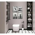 thumbnail image 4 of Aingg 4Pcs Funny Bathroom Wall Art Black and White Retro Highland Cow Poster Prints Rustic Farmhouse Humo Animal Canvas Pictures for Bathroom Restroom Wall Decor Unframed, 4 of 6