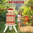 thumbnail image 3 of Manual Fruit Wine Press with Sturdy Wood Basket & Steel Legs - 6L/12L/18L Capacity Heavy Duty Juicer for Cider, Superior, Grape, Olive, Honey & Vegetable Juice - Ergonomic T-Handle, 3 of 6