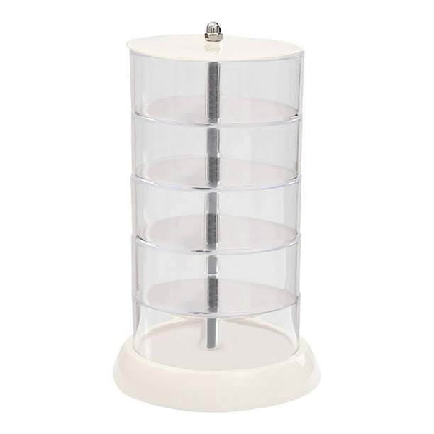 Yhmxh Organizadores y almacenamiento Caja de almacenamiento de joyas transparente giratoria multicapa para anillos, pendientes, pinzas para el cabello, anillos y joyas. Almacenamiento de ducha