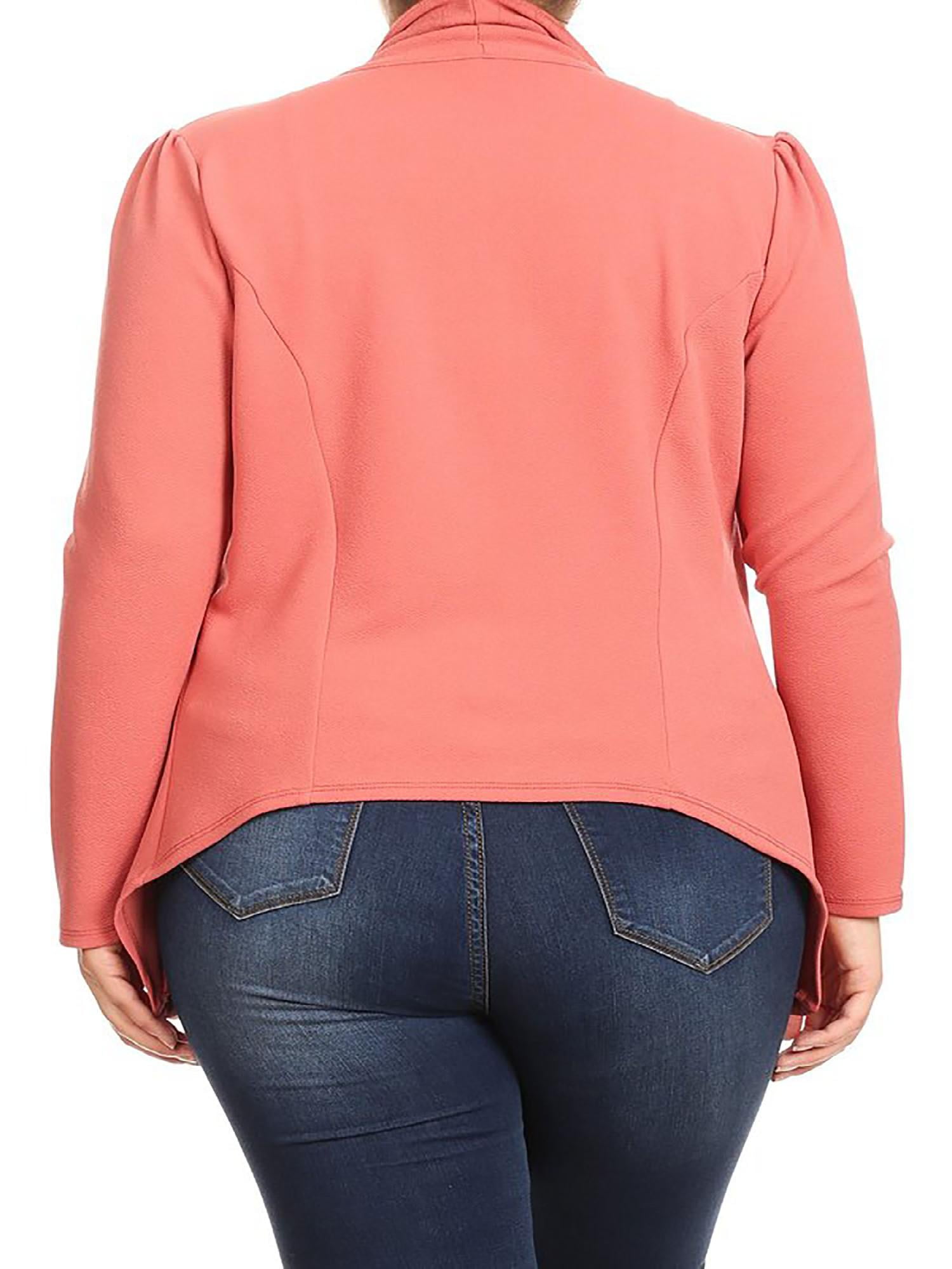 Women s Plus Size Casual Long Sleeve Open Front Jacket Blazer Made