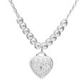 thumbnail image 1 of Collar de plata dije de corazón con zirconia, 1 of 3