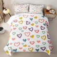 thumbnail image 2 of Erosebridal Kawaii Hearts Print Twin Quilt Set, Love Theme Twin Coverlet Set, 2pcs 1 Quilt and 1 Pillowcase, 2 of 7