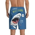 thumbnail image 3 of Naloa Great White Shark Men's Short Pajama Pants, Lounge Comfort Shorts with Elasticized Waistband and Side Pockets - Large, 3 of 9