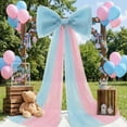 thumbnail image 2 of Lazo gigante decorativo de 39x59 pulgadas, lazo grande de cinta de tul con nudo para fiestas, bodas, cumpleaños, decoración de pared, puerta, decoración para baby shower y envoltura de regalos., 2 of 7