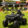 thumbnail image 4 of 24V Ride on ATV for Big Kids, All Off-Road Electric Ride On Toys with Remote Control, Decorative Flags, Multi-Color Lights, Music, USB Port, Bluetooth, 3-7-4.4mph, Black, 4 of 7