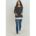 thumbnail image 5 of Stripe Long Sleeve Double Layer Nursing/Maternity Top, 5 of 5