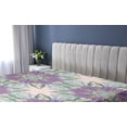 thumbnail image 5 of Ambesonne Flowers Fitted Sheet, Fractal Look Floral Print, Twin Size, Violet Green Blue, 5 of 5