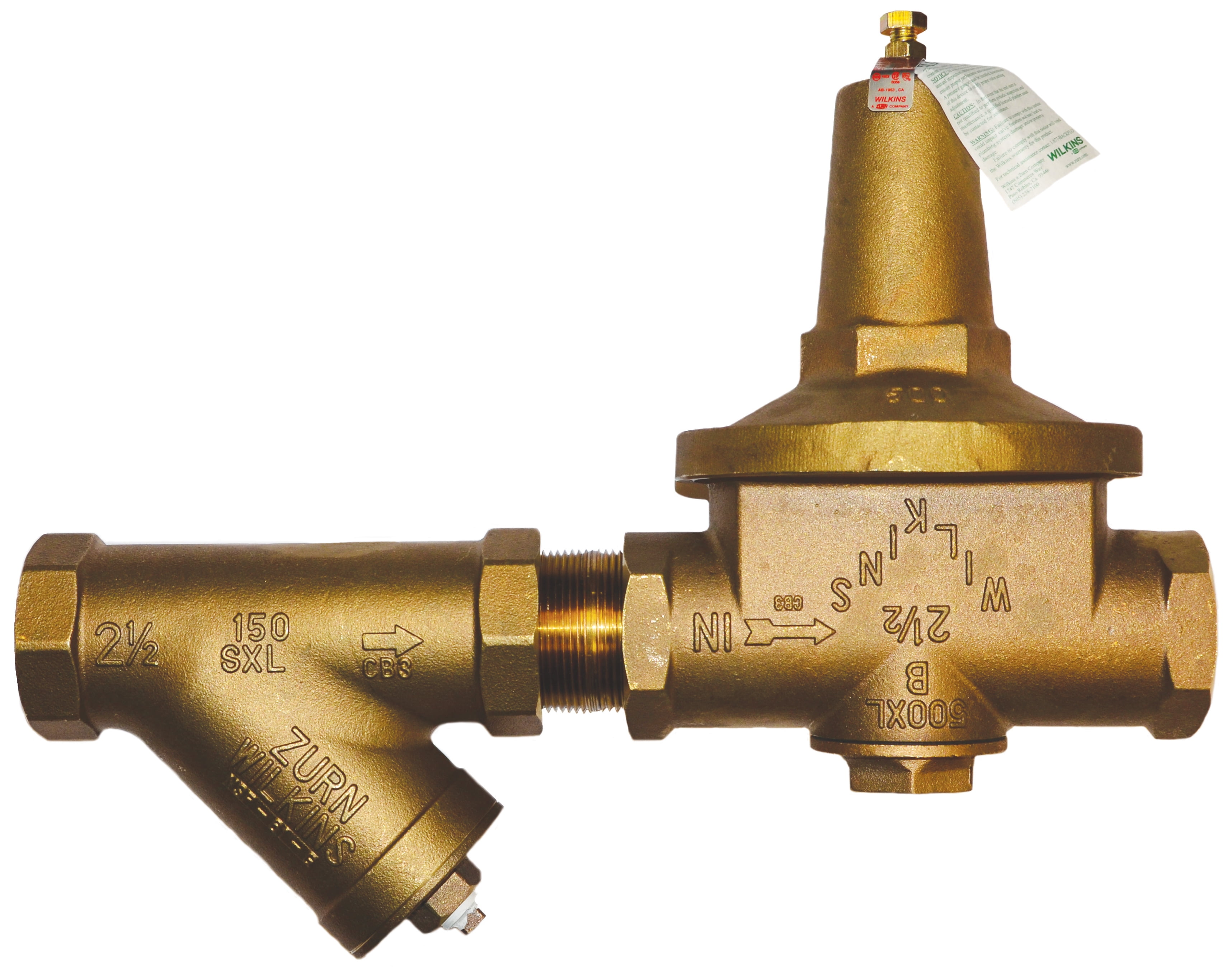 21/2" 500XL Pressure Reducing Valve with Strainer with a spring range