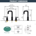 thumbnail image 7 of Wowow 8 in. Widespread Double Handle Bathroom Faucet in Black Included Pop-Up Drain and Aerator, 7 of 7