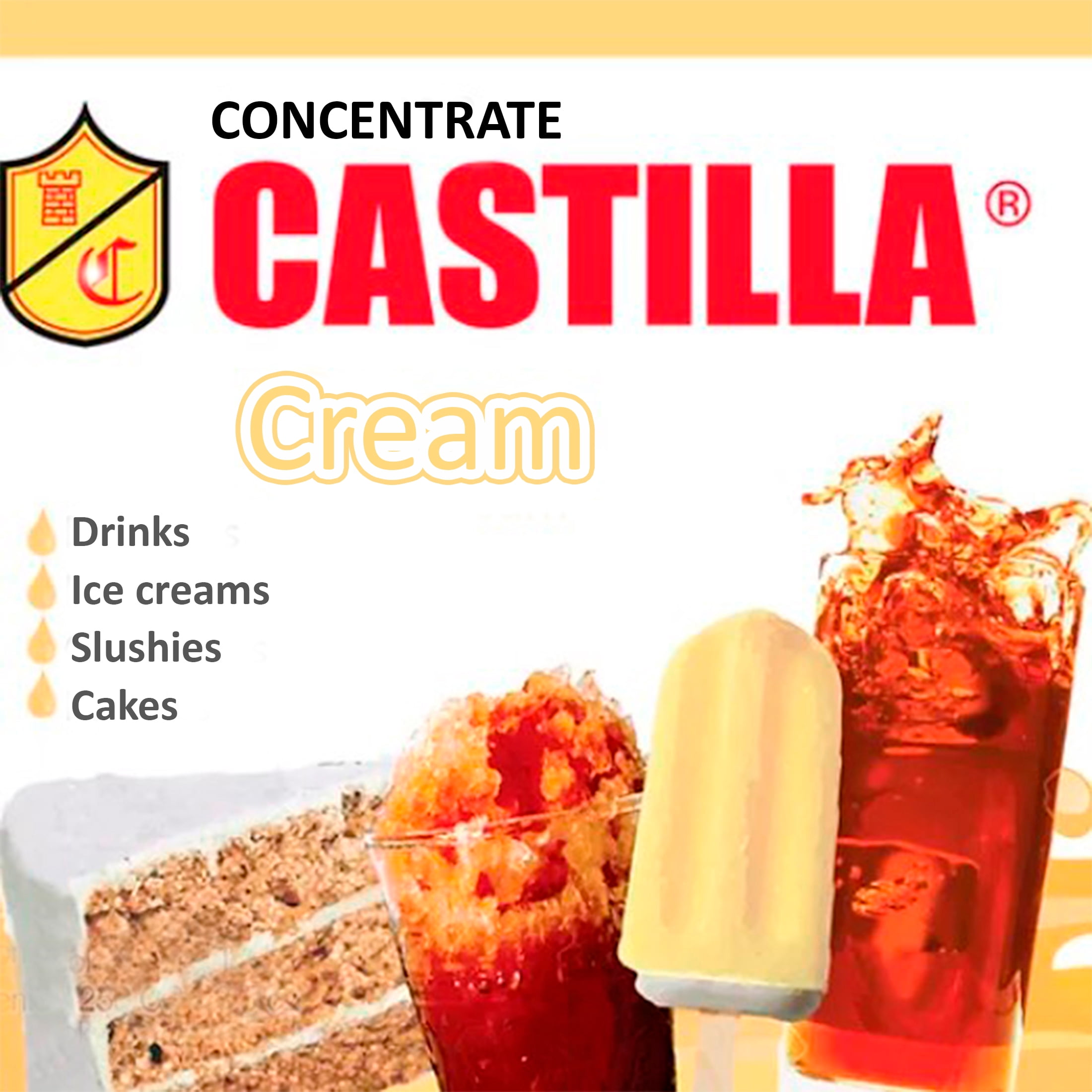 (Pack of 1) Castilla Cream Flavor Concentrate 8.6 fl oz - Esencia De Crema