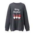 thumbnail image 3 of Top de moda Navidad Mujer Casual Y 2 K Manga Larga Impreso Sin Capucha Sudadera Suelta Cuello Redondo Gris M Gibobby, 3 of 4