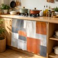 thumbnail image 6 of Abstract Orange Grey Cabinet Curtain 35"Wx35"L, Dustproof Under Sink Skirt with Self Adhesive Tape, Modern Watercolor Geometric Cabinet Curtain Cover for Kitchen Sink, Bathroom Vanity, Laundry Room, 6 of 9