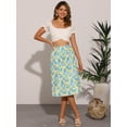 thumbnail image 2 of DARING DIVA Women's Elastic Waist A-Line Midi Skirt S Apricot Flower, 2 of 5