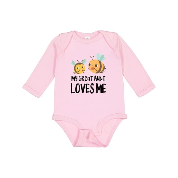 Inktastic Bees My Great Aunt Loves Me Boys or Girls Long Sleeve Baby Bodysuit