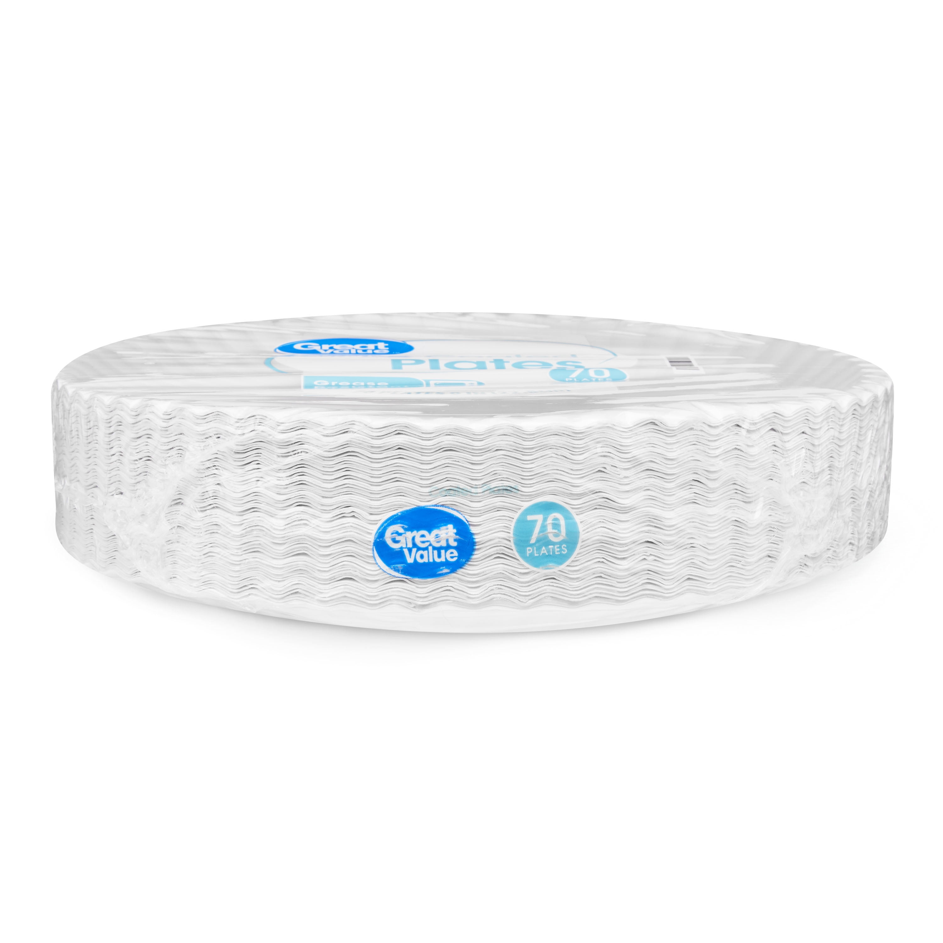 (8 pack) Great Value Coated Paper Plates, 9 Inch, White, 70 Count