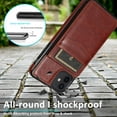 thumbnail image 5 of Compatible with iPhone 11 Case Wallet with Credit Card Holder, Premium PU Leather Magnetic Clasp Kickstand Heavy Duty Protective Shock Absorbing Phone Cover for iPhone 11, Brown, 5 of 7